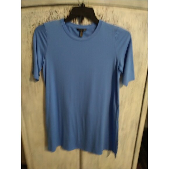 Eileen Fisher  Tencel Tunic Top Blue Xs Beachy Boho Classic Comfy - Picture 2 of 10